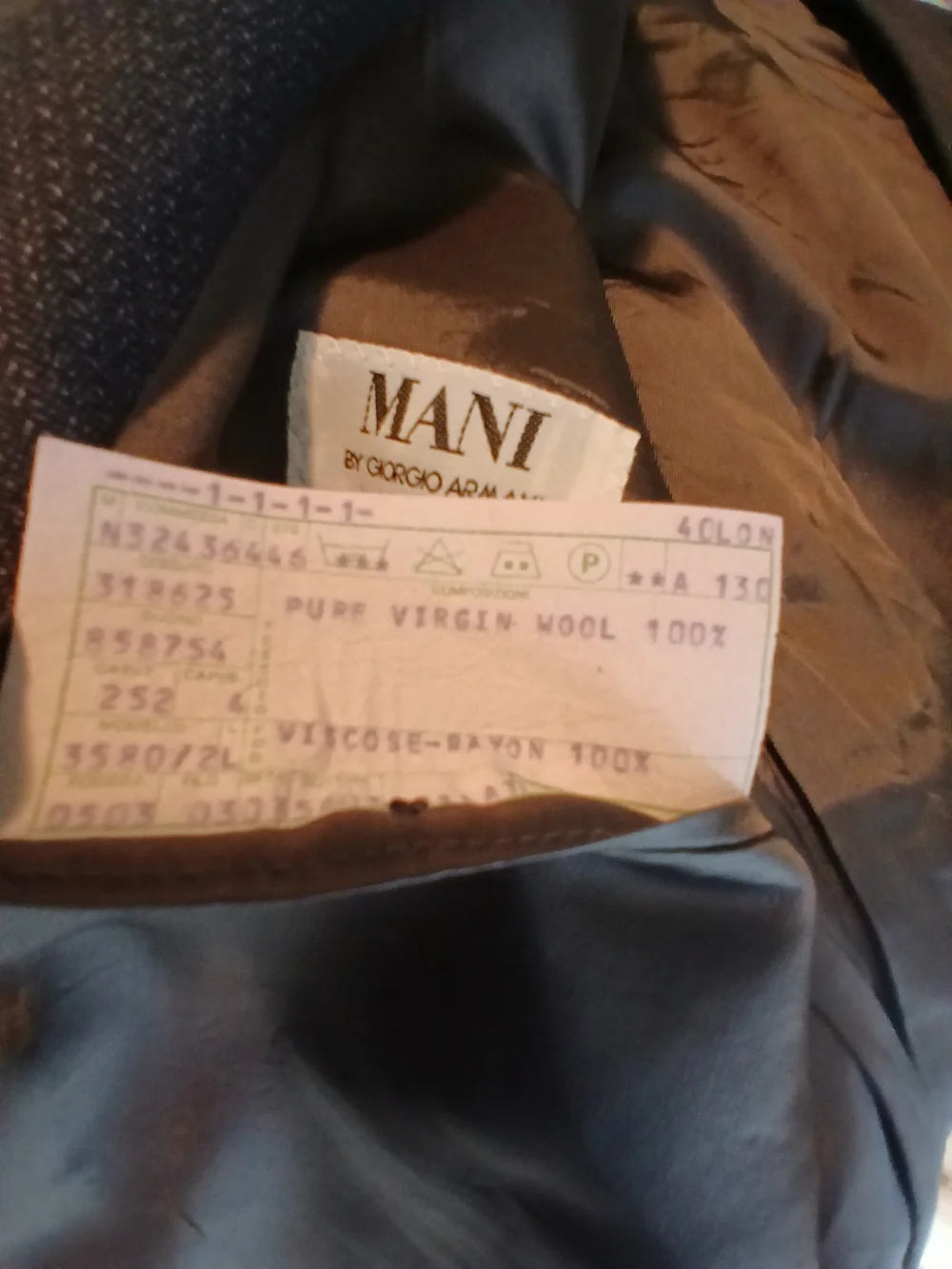 Saks Fifth Avenue Mani By Giorgio Armani Men's Dark Wool Two-Button Blazer